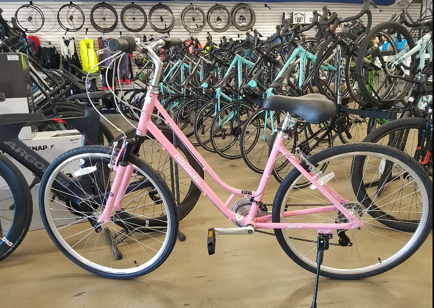 Retrospec Barron Step-Thru Comfort Hybrid Bike - Pink