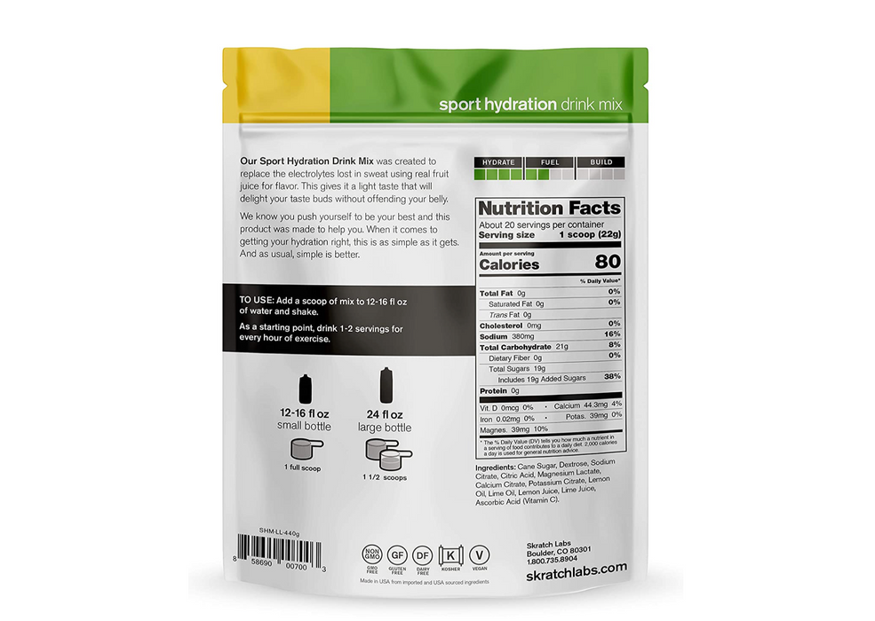 Skratch Labs Sport Hydration Mix 20 Servings - Lemon & Lime